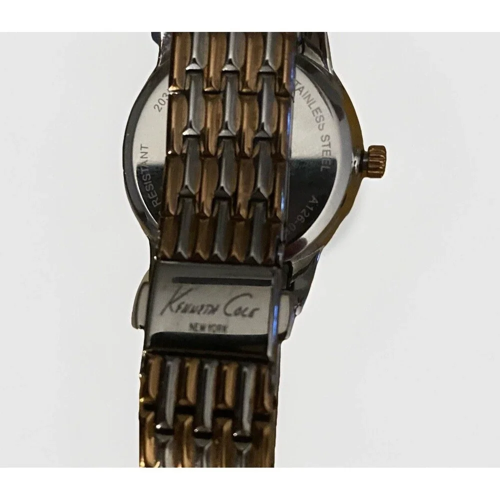 Kenneth Cole New York 4619 Ladies Women’s Watch Rose Gold Two Tone New Battery